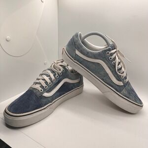Vans Old Skool‎ Denim Blue Acid Wash Skate Sneakers Shoes Casual Size 8 M /9.5 W